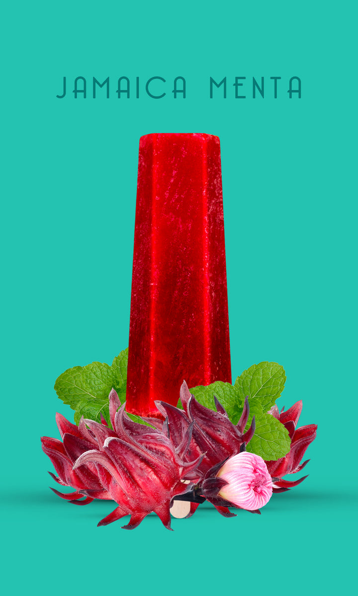 Deliciosa paleta sabor Jamaica con Menta Paletas Manhattan Pop CDMX